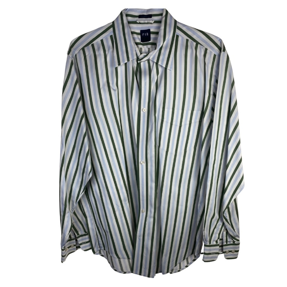 GAP Men’s Long Sleeve Dress Shirt – XL – Blue & Green